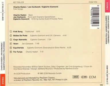 Charlie Haden / Jan Garbarek / Egberto Gismonti - Folk Songs (1981) {ECM 1170} [Repost]