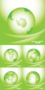Green Earth Globe Vectors