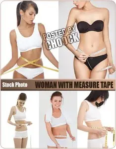 Stock Photo: Woman with measure tape