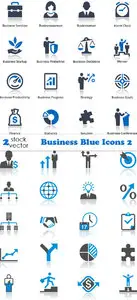 Vectors - Business Blue Icons 2