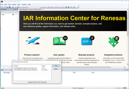 IAR Embedded Workbench for Renesas RL78 version 4.21.3
