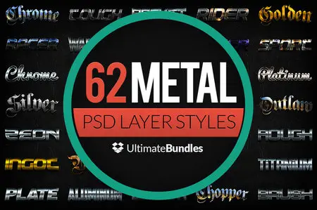 CreativeMarket - Metal & Chrome Layer Styles Bundle