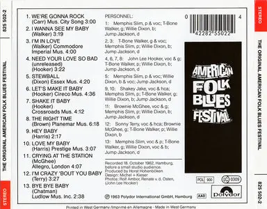 VA - The Original American Folk Blues Festival '1962 (1963) CD Reissue 1991