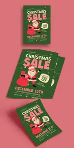 Modern Retro Christmas Sale Flyer