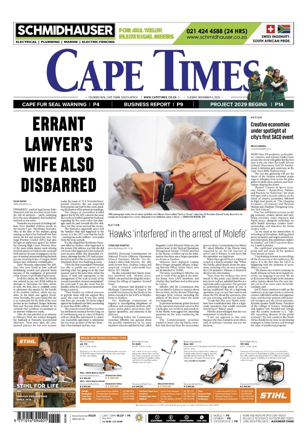 Cape Times - 4 November 2025