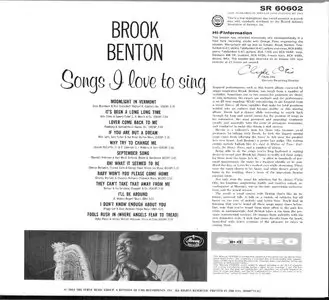 Brook Benton - Songs I Love To Sing (1960) {2003 Verve Music Group} **[RE-UP]**