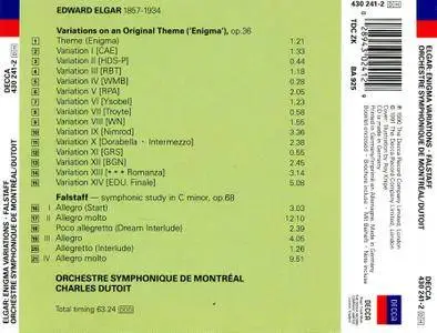 Orchestre Symphonique De Montreal, Charles Dutoit - Sir Edward Elgar: Enigma Variations; Falstaff (1991)