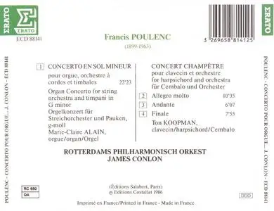 Francis Poulenc - Concerto pour Orgue - Concert Champêtre pour Clavecin - RPO - James Conlon
