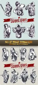 Stock Vector - Set of Hoody Gangsters