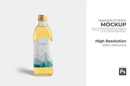 Vegetable Oil Bottle Mockup BXRN8JR