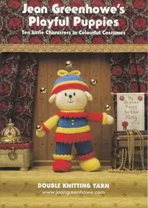 Jean Greenhowe Playful Puppies Knitting Book Double Knitting DK Colourful Toy Patterns