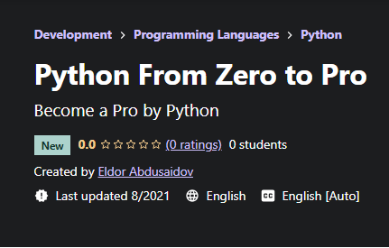 Python From Zero to Pro (08/2021)