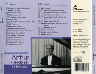 Arthur Loesser - In Recital (2001) {2CD Set Marston 52036-2 rec 1967}