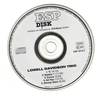 Lowell Davidson - Lowell Davidson Trio (1965) {ESP-Disk ESP1012-2 rel 2000}