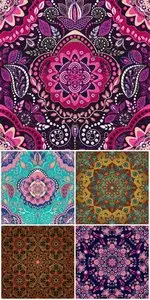 Ethnic Floral Seamless Pattern - Vector