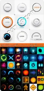 Symbols special effects and various light effects vector