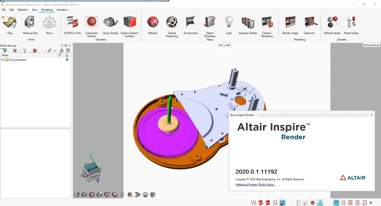 Altair Inspire Studio / Render 2020.0.1