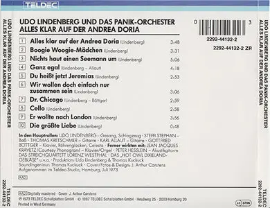 Udo Lindenberg - Alles klar auf der Andrea Doria (1973, CD reissue 1987)