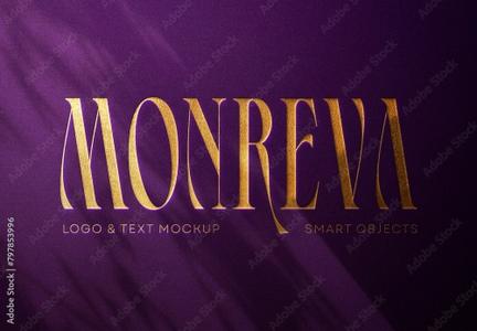 Purple Golden Embossed Logo And Text Mockup 797853996