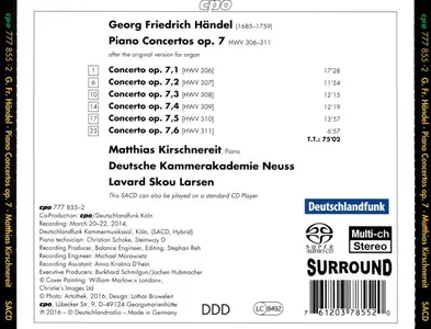 Matthias Kirschnereit, Lavard Skou Larsen - George Frideric Handel: Six Piano Concertos Op. 7 (2016)