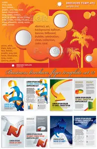 Business brochure, flyer template vector set 12