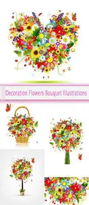 Vector Decoration Flowers Bouquet Illustrations
