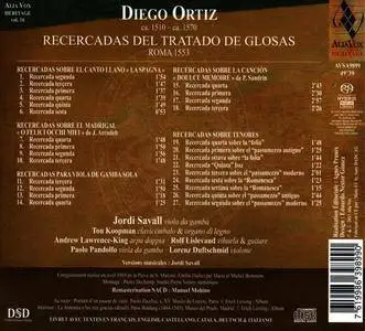 Jordi Savall - Diego Ortiz - Recercadas del Tratado de Glosas Roma 1553 (2013) {Alia Vox AVSA9899}