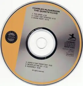 Charles McPherson - The Quintet Live (1966) {Prestige OJCCD-1804-2 rel 1992}