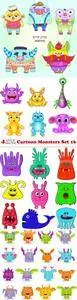 Vectors - Cartoon Monsters Set 16