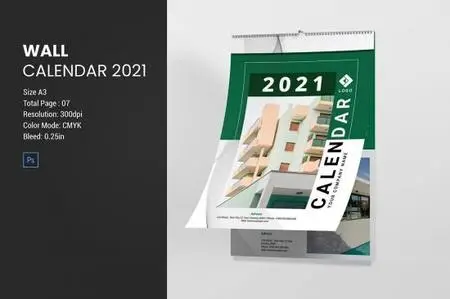 CreativeMarket - Wall Calendar 2021 5617074