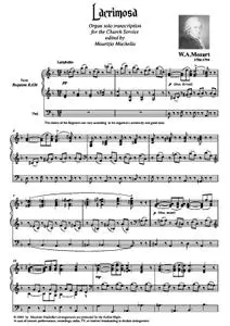 Lacrimosa. Organ solo transcription for the Church service.