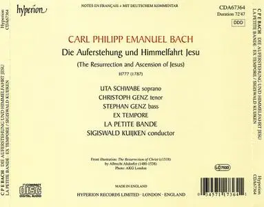 Sigiswald Kuijken, La Petite Bande - Carl Philipp Emanuel Bach: Die Auferstehung und Himmelfahrt Jesu (2003)