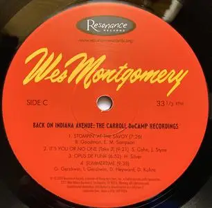 Wes Montgomery - Back on Indiana Avenue: The Carroll DeCamp Recordings (2019) { {2xLP, Resonance Records, Record Store Day}