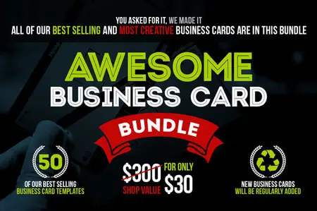 CreativeMarket - Awesome Business Card Bundle +50 PSD