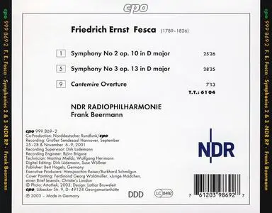 Frank Beermann, NDR Radiophilharmonie - Friedrich Ernst Fesca: Symphonies 2 & 3; Cantemire Overture (2003)