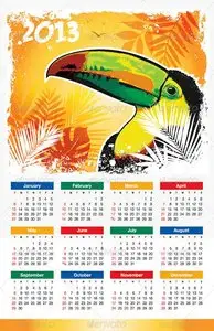 GraphicRiver Tropical Bird 2013 Calendar