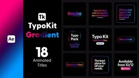 Typo Kit Gradient Titles for After Effects 44480076
