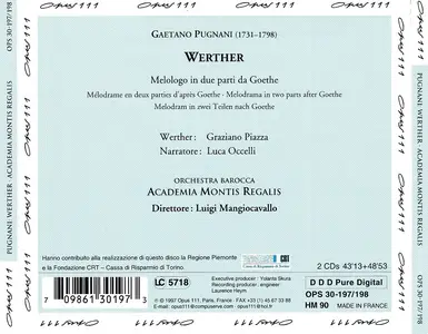 Luigi Mangiocavallo, Academia Montis Regalis - Gaetano Pugnani: Werther: Melologo in due parti da Goethe (1998)