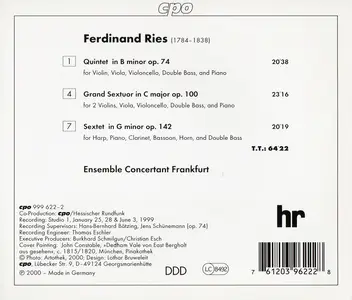 Ensemble Concertant Frankfurt - Ferdinand Ries: Piano Quintet Op.74; Sextets Op.100 & 142 (2000)