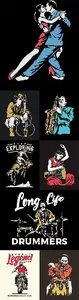 Musician vintage vector design illustrations
