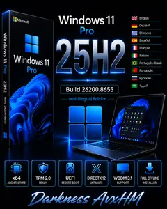 Windows 11 Pro 25H2 Build 26200.8655 (No TPM Required) Preactivated Multilingual June 2026