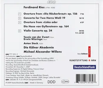 Michael Alexander Willens, Die Kölner Akademie - Ferdinand Ries: Double Horn Concerto; Violin Concerto; Overtures (2009)