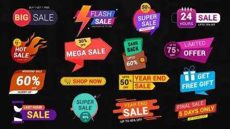 Modern Sale Labels & Badges Pack 58263411