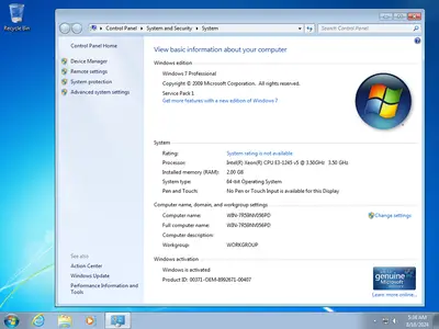 Windows 7 Professional SP1 Multilingual (x64) Preactivated August 2024