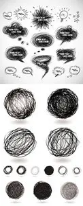 Hand Drawn Scribbles & Speech Bubbles Vector