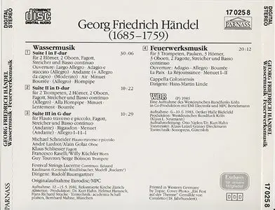 Georg Friedrich Händel - Wassermusik - Feuerwerksmusik (1980's)