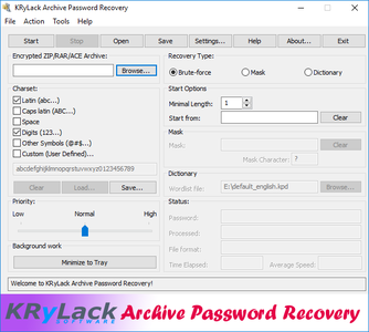 KRyLack Archive Password Recovery 3.70.69 Multilingual Portable