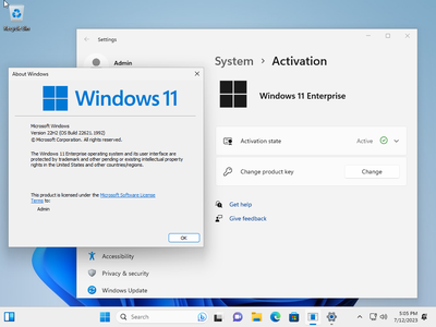 Windows 11 Enterprise 22H2 Build 22621.1992 (No TPM Required) Preactivated Multilingual July 2023