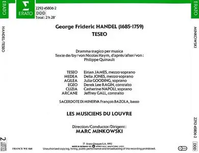 Marc Minkowski, Les Musiciens du Louvre - George Frideric Handel: Teseo (1992)