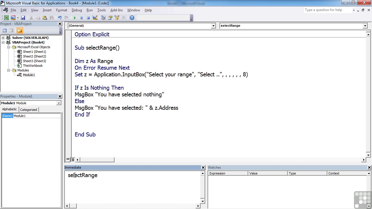 visual basic in excell